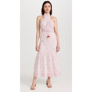 Alicia Bell Kat Criss Cross Halter Maxi Dress Whimsy Beach Resort Size Large NWT